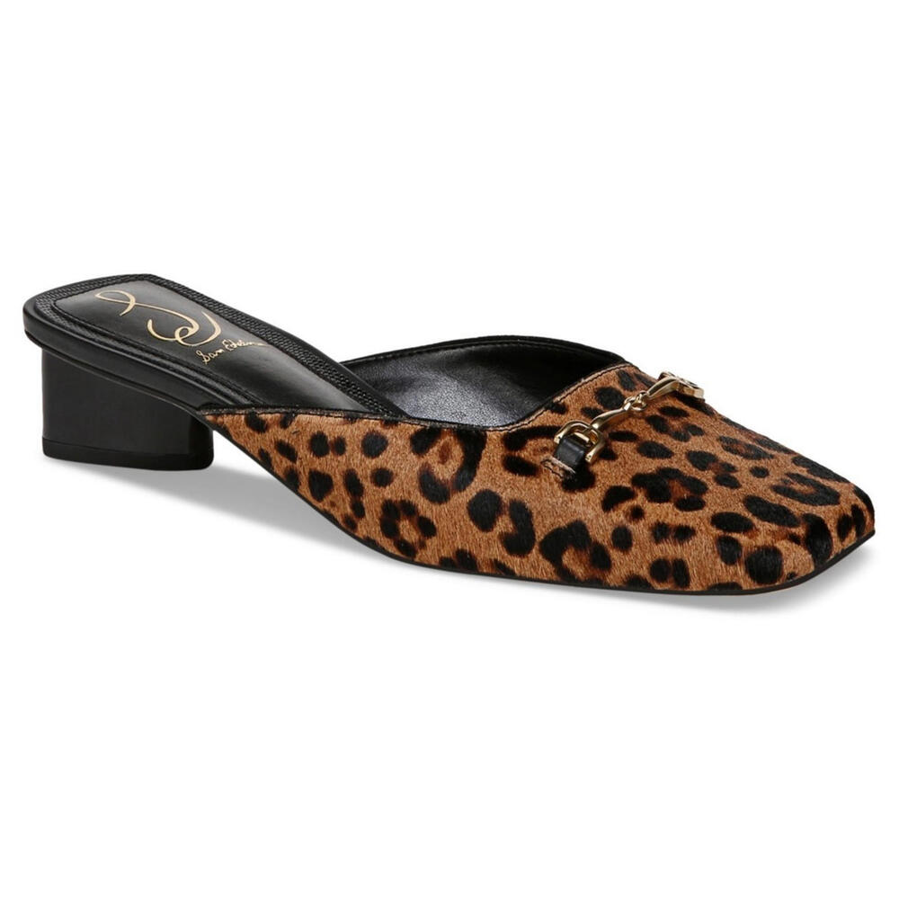 150$ Sam Edelman Leopard Ollie Calf Hair Mules Clogs Size 8 US / 39 EU Brown - Picture 1 of 8